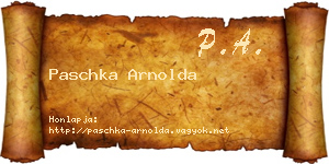 Paschka Arnolda névjegykártya